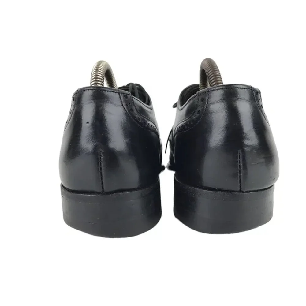 Unbranded Mens Black‎ Leather Almond Toe Lace Up Oxford Dress Shoes Size US 7.5